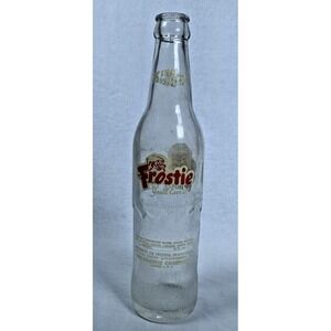 Vintage Frostie Root Beer King Size Textured Lower Half Glass Bottle EMPTY 10 oz